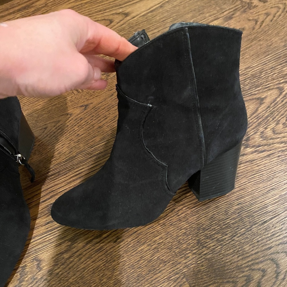 Black Zara suede booties